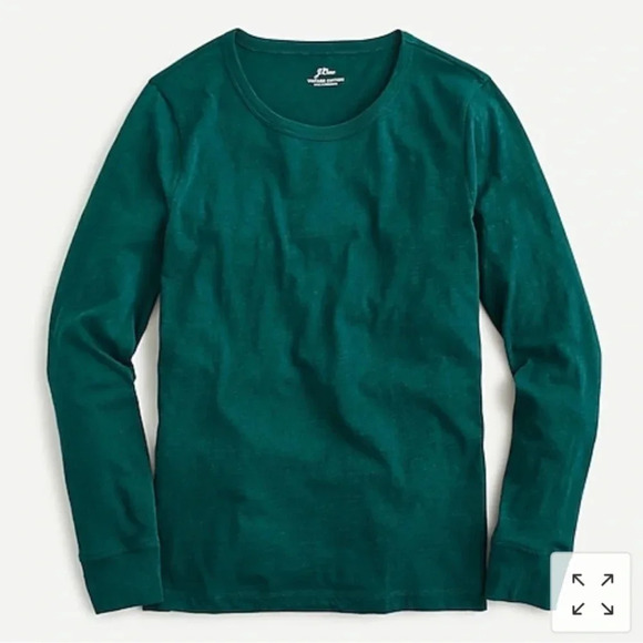J crew Vintage cotton scoop neck long-sleeve green T-shirt #AS297 SZ XXL Tee - Picture 1 of 8